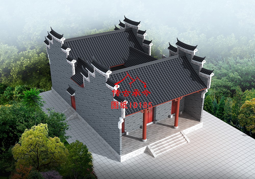 编号185：宗祠全套施工图纸